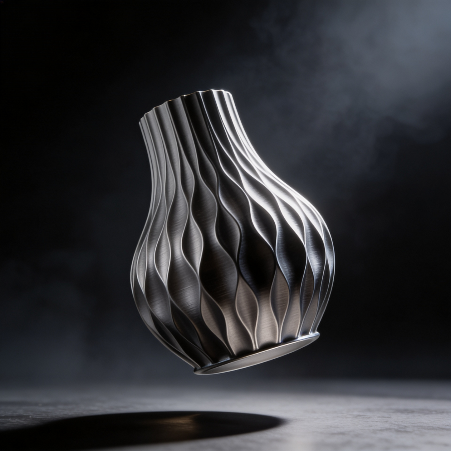 Flame Rib Vase — 3D Printed Matte White Sculptural Decorative Vase