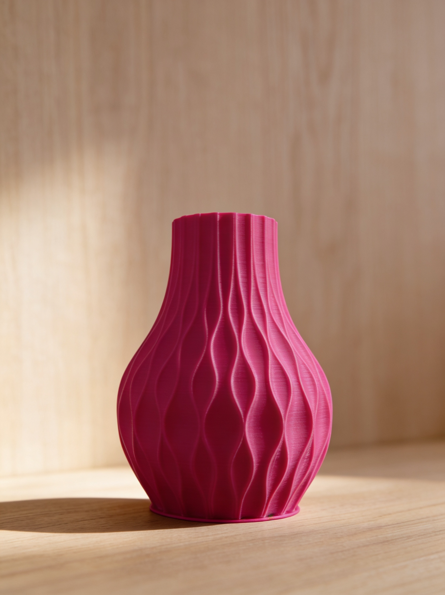 Flame Rib Vase — 3D Printed Matte White Sculptural Decorative Vase