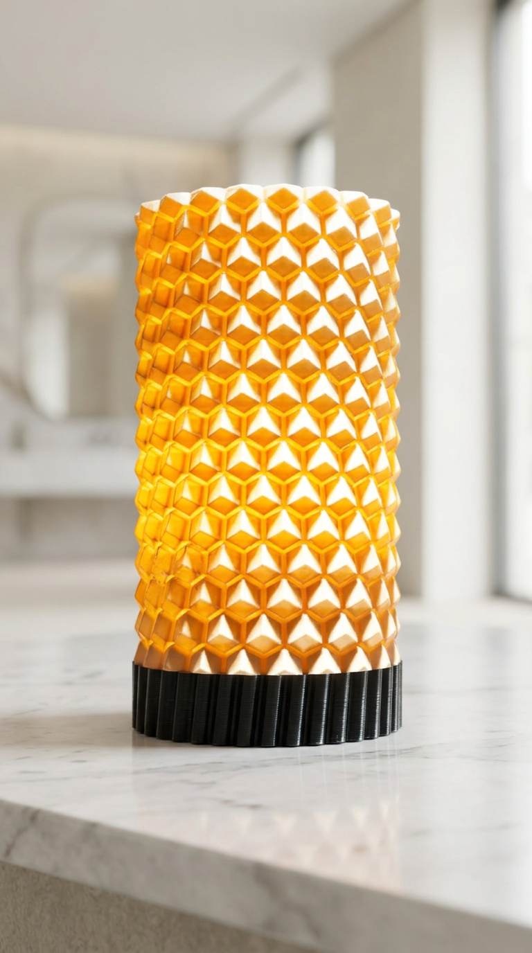 Geometric Honeycomb 3D Printed Table Lamp